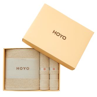 HOYO  HOYO臻品长绒棉毛浴3件套礼盒-浅咖3503