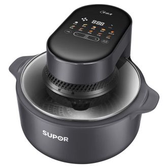 苏泊尔/Supor  空气炸锅家用多功能智能控温全景可视蒸汽嫩炸无油煎炸烤箱薯条机 5L