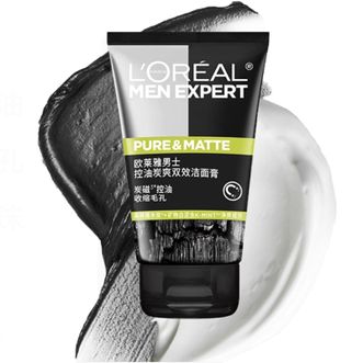 欧莱雅/L’oreal  男士控油炭爽双效洁面膏 100ml