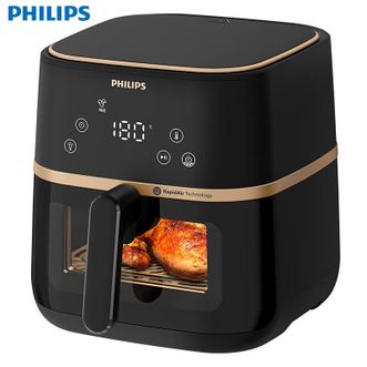 飞利浦/Philips  空气炸锅家用 5L大容量智能家用宽温域多功能电炸锅 黑色