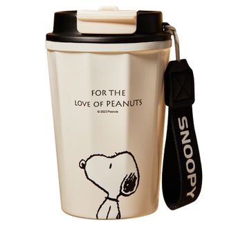 史努比（SNOOPY）  360ml保温杯咖啡杯不锈钢随行水杯男女士办公室喝水杯子学生带吸管SNP7194颜色随机