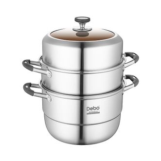 Debo  德铂艾略特蒸锅 316钢一体成型锅体防干烧蒸锅 三层 3层 30cm 导流蒸片