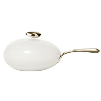 温仑山  无涂层鹅卵石不粘炒锅 32cm 炒菜锅家用少油烟不易粘锅 VE038-白色