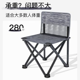 威野营户外折叠椅子露营椅便携式钓鱼椅休闲沙滩椅小马扎画画写生椅 加大款-星海灰