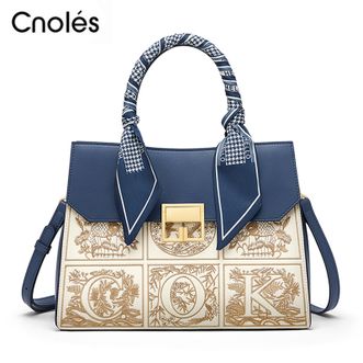 蔻一（Cnoles）  手提包女士真牛皮通勤单肩斜挎包女轻奢侈大容量 K220306C3987C