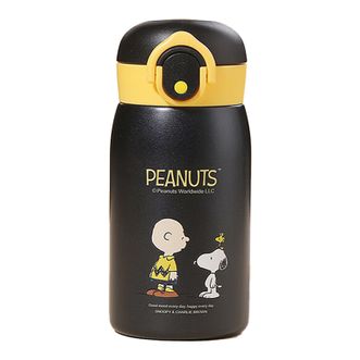 史努比（SNOOPY）  320ml弹跳盖保温杯不锈钢泡茶杯大容量水杯带杯套水壶HJS-9054