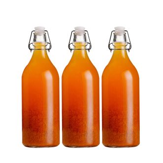 喜碧（Scybe）  泡酒瓶酿酒玻璃瓶  约1100ml 3个装 透明款  高密封瓶带盖葡萄装红白酒适用食品级酵素瓶厨房储藏瓶