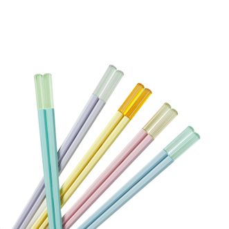 好管家彩色玫瑰合金筷子10双装