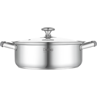 Debo  杰森汤锅316不锈钢火锅汤锅电磁炉燃气明火通用复底带盖26cm DEP-DS440