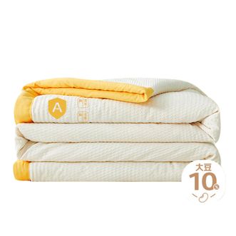 洁丽雅/Grace  A类面料 10%大豆纤维 纤维被子 空调夏凉被200x230cm奶黄 CP2367