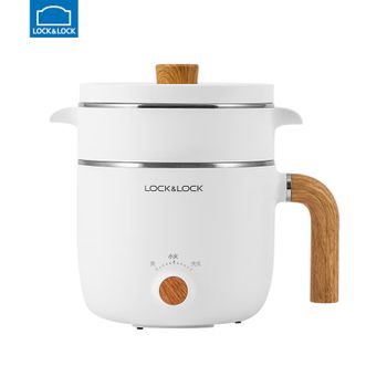 乐扣乐扣/Lock＆Lock  迷你电煮锅1.5L容量小电锅宿舍学生锅电热火锅蒸煮一体小型迷你锅多功能料理锅煮面锅泡面锅
