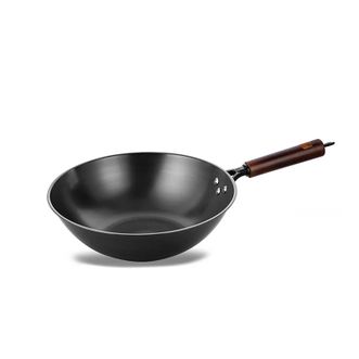 三禾/SANHO  窒化锤纹龙铁锅  口径约32cm  炒菜锅炒锅煮锅铁锅厨房锅具用品
