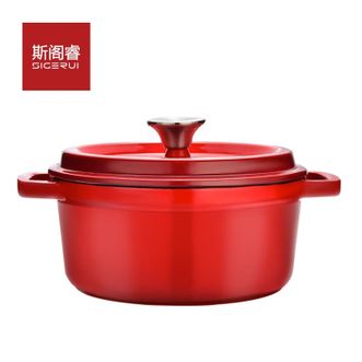 斯阁睿  珐琅铸铁锅  炖锅 煎锅 炒菜锅  直径24cm  3.8L容量  SGR-CJ002