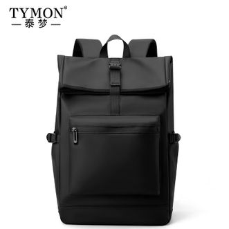 泰梦/TYMON  双肩包男士休闲商务背包电脑包大容量户外旅行防水书包黑色灰色TM-6003
