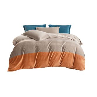 京东京造  220g牛奶绒四件套  秋冬加厚高克重法兰绒保暖床单被套套装  床单款  暮霞