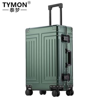 TYMON泰梦金玉回纹铝镁合金拉杆箱男女出差旅行登机箱行李箱飞机轮密码旅行箱20英寸
