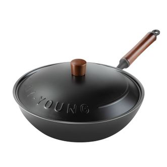 九阳/Joyoung  炒锅无涂层家用钛锅铁锅炒菜锅30cm三重轻颜抗粘电磁炉燃气灶明火专用CF30-C281