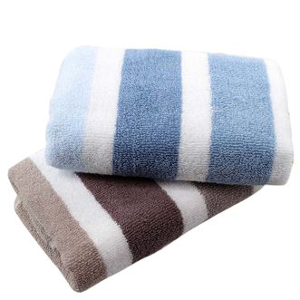 洁丽雅/Grace  小毛巾 2条装纯棉中巾强吸水舒适面巾 62*31cm 6447兰色+棕色 68g