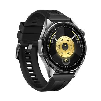 华为/Huawei  WATCH GT 6（46mm）雅丹黑 锖色不锈钢表壳 黑色氟橡胶表带