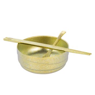 德铂（Debo）  纯钛碗筷勺套装  碗口径约13cm+筷长23cm+勺高14cm  家庭饭碗碟筷勺子餐具