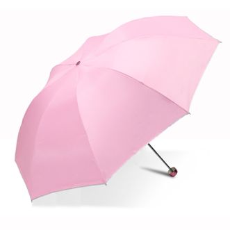天堂伞  防紫外线晴雨伞三折叠防晒男女银胶太阳伞遮阳伞 336T银胶 粉红