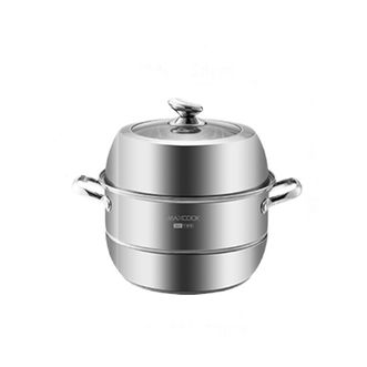 美厨（MAXCOOK）  新主厨304不锈钢复底双篦蒸锅28cm MCZ557