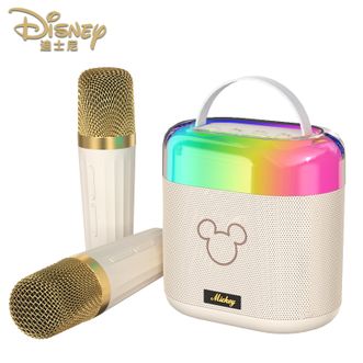 迪士尼/Disney  麦克风音箱一体双重降噪小巧便携K歌蓝牙麦克风音响套装MK08米奇双麦