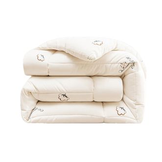 睡眠英雄  抗菌印花棉花被  220*240-5.2斤  春秋被 A类抑菌100%新疆棉花 里外全棉被芯