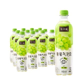 可口可乐  美汁源气泡饮葡萄味0糖0脂碳酸饮料汽水480ml*12瓶