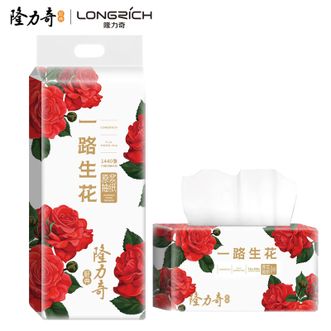 隆力奇  挂式抽纸360张*4包 5层加厚棉柔感面巾纸餐巾纸整箱纸巾纸抽