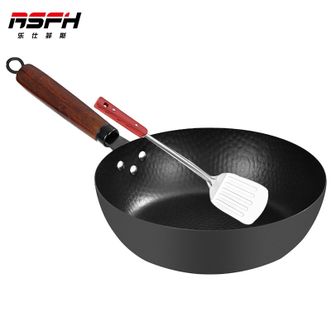 乐仕菲斯（RSFH）  炒锅26cm 黑钻煎炒锅 家用厨房无涂层氮化技术煎锅炒锅 RS-ZY2611（带煎铲）