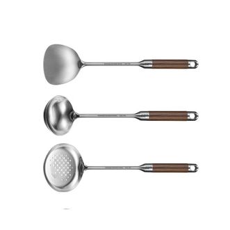 炊大皇（COOKER KING）  花梨木铲勺三件套  316L不锈钢锅铲汤勺漏勺三件套炒菜铲子套装