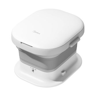 美的/Midea  泡脚桶折叠足浴盆按摩洗脚盆电动加热智能恒温足疗洗脚盆极地白