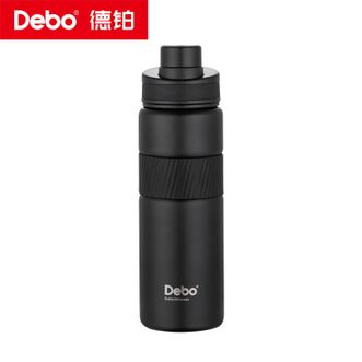德铂（Debo）  艾尔顿保温杯700ml 运动水杯Tritan大容量户外便携保温杯 DEP-938 黑色