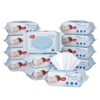 好奇/Huggies  纯水婴儿手口可用无香除菌湿巾80抽*12包