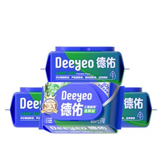 德佑/Deeyeo  三重植萃湿厕纸 厕纸湿巾洁厕如厕湿纸巾 80抽/包