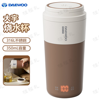 大宇  烧水杯 316L不锈钢实时显温一手可握便携烧水杯热水杯可带上飞机高铁