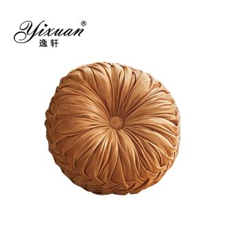 逸轩/yixuan  荷兰绒多功能圆形抱枕-姜黄-38*38cm单个装
