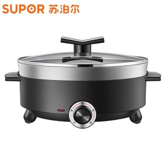 苏泊尔/Supor  电火锅  煎烤机电煮锅炖煮焖涮多用途锅韩式电热锅4升大容量电火锅家用 多用途火锅不沾电煮锅  H28YK12