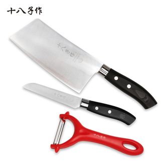 十八子作  刀具锐厨三件套刀具菜刀套装 厨房切菜切片刀多用水果刀瓜刨三件套 TL-057