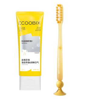 白惜  牙膏凤梨味+长头牙刷黄色