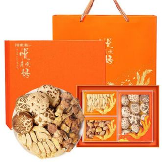 福东海  花菇黄芪姬松茸三拼礼盒300克  滋补干货礼盒