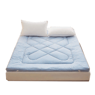因为+所以  小格-蓝-（A类新疆棉床垫）床垫床褥床上用品床品 BSE-002