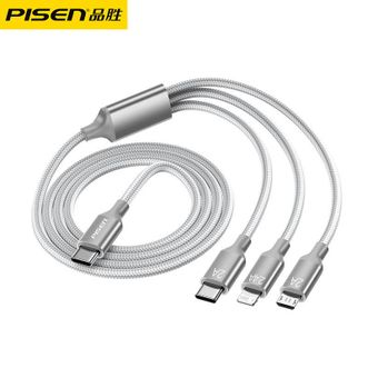 品胜(PISEN)  Type-C三合一数据线 苹果华为安卓一拖三充电线 2.4A功率编织线