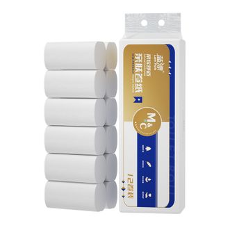 蓝漂亲肤竹浆卷纸 家用卫生纸 白色12卷