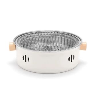 趣游帮  多功能圆形煮茶慢烤围炉  加密烤网结实耐用烧烤煮茶多用炉