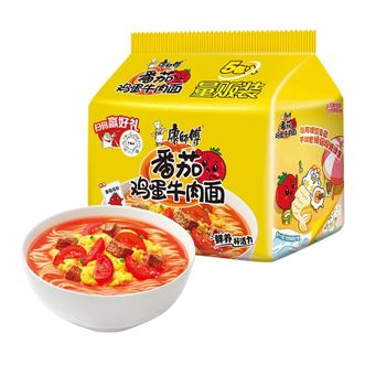 康师傅  经典番茄鸡蛋牛肉面五连包115g*5袋面香浓郁方便面