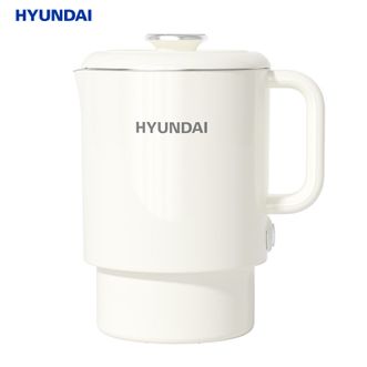 HYUNDAI  便携式烧水壶600ml电水壶折叠不锈钢水壶旅行出差电热水壶烧水杯