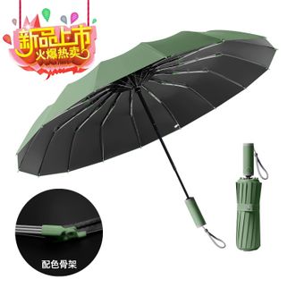 美度（MAYDU）   黑胶太阳伞 防晒伞 三折伞16骨加固自动伞 遮阳伞防晒防紫外线女晴雨两用雨伞