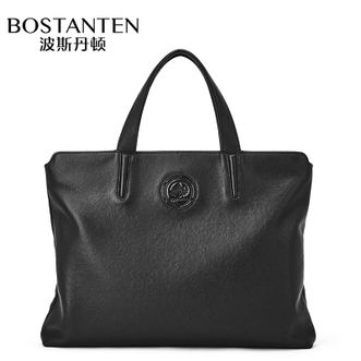 波斯丹顿真皮手提包男大容量牛皮电脑公文包商务手提简约男士包包